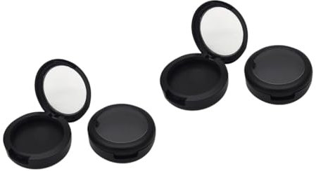 MERRYHAPY 4 Stück Nachfüllbare Cremebehälter Kleiner Make-up-organizer Kosmetikkoffer Lotionsbehälter Runder Make-up-organizer Runde Lidschatten- Make-up-behälter Black