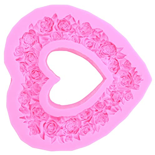 Qukaim Moule à gâteau en silicone en forme de couronne de rose 3D pour mariage, anniversaire, anniversaire de mariage, flexible et antiadhésif, 25 x 25 x 5 cm