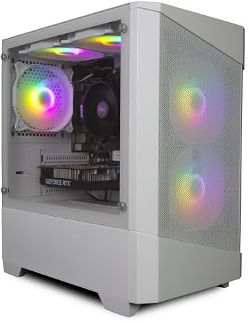 ionz Gaming PC - AMD Ryzen 5 5500, RTX 3050 6GB Graphics Card, 16GB RAM, 500GB SSD, Windows 11, 500W PSU (10WM, White)