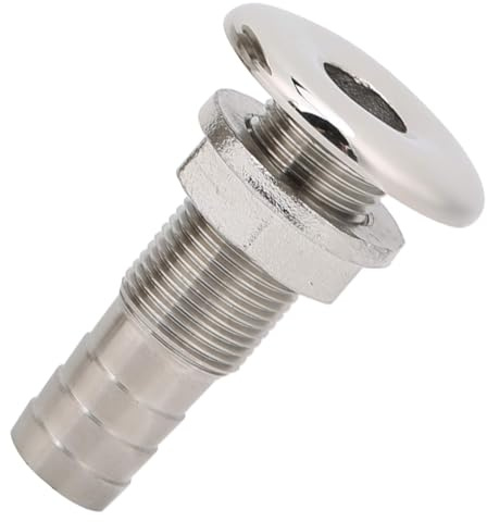 GisWell Passaggio di bordo, avvitamento con dado, passaggio di bordo, 1 pollice in acciaio inox, passacavo, per scarico dell'acqua, presa di sfiato, per barche, yacht, blu marino
