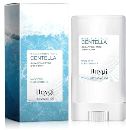 Centella Stick Solaire Visage, Centella Sunscreen SPF 50, avec l'acide Hyaluronique, Sun Stick, Solaire Hydratant, Respirant, Convient à Tous Les Types de Peau