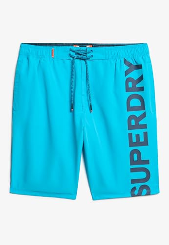 Superdry Herren Klassische 48-cm-Boardshorts mit Logo Hawaii Blau XL