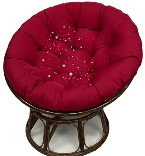 JORTUIO Wasserdicht Sitzkissen Rundes Papasansessel Kissen Hängesessel Bodenkissen Kissen für Schwenksessel, Korbsessel Outdoor/Indoor Gartenmöbel Sitzauflage Auflage(Burgundy,130x130cm)