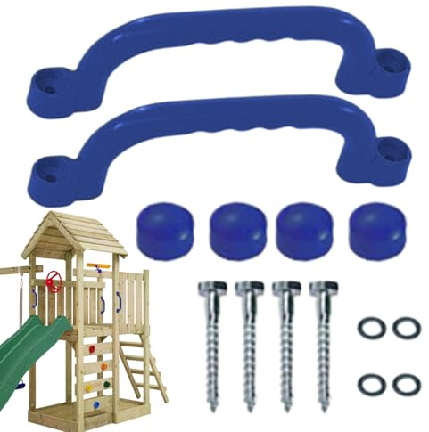 Yanayi Handgriffe Spielturm, 4 Stück Klettergriffe Kinder Outdoor, Spielturm Zubehör Für Spielplatz/Spielset/Spielhaus/Monkey Bars/Hochbett/Kinderzimmer/Hangelgriffe Wand/Decke
