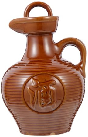 FIXOSHEE Ceramic Wine Jug Handle Vintage Cotta Wine Kettle 500ml Drinking Pot for Home and Restaurant Use for Entertaining