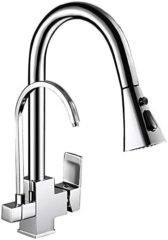 Grifo de filtro de agua de cocina de 3 vías con rociador, grifo mezclador de ósmosis inversa multifuncional, 3 modos de instalación debajo del fregadero, elegante acabado negro y cromado