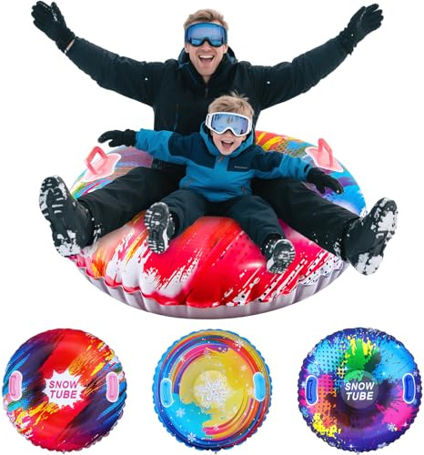 Shyllin Luges Gonflables, Luge Gonflable Neige Adulte, Snow Tube, Slitte Gonfiabili, Ciambelle da Slitta Gonfiabili (Rosso)