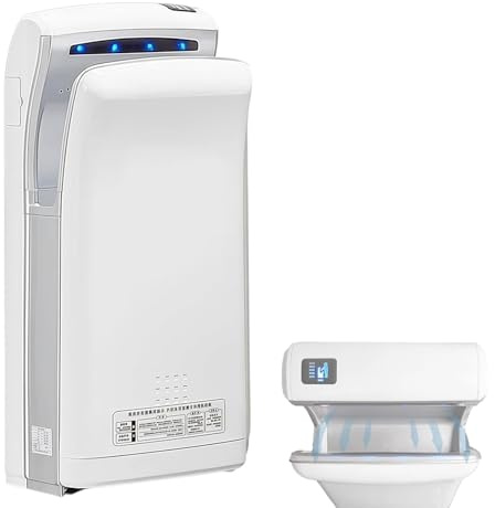 COUCHO Asciugamani Elettrico Commerciale, Asciugamani Elettrico Verticale a induzione Automatica con Uscita Aria bifacciale, Filtro HEPA, Caldo Automatico, Potente Motore a Getto(White)