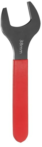 QUARKZMAN Llave De Boca Fija Simple 38mm Métrica Ángulo De 15 Grados Con Desplazamiento Llave De Boca Abierta En Forma De U Cabeza Plana Pequeña Llave Ennegrecida Con Mango Rojo