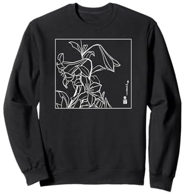 Fiori di Giglio Giapponese Line Art - Hokusai Inspired Botanical Felpa