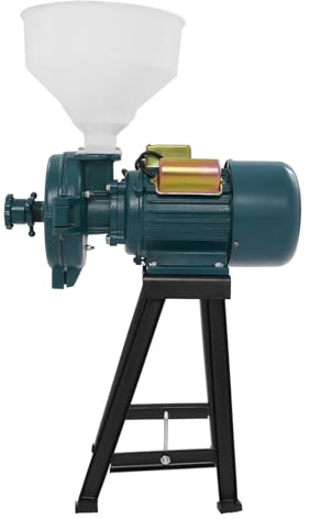 Macina per cereali, mulino elettrico con supporto, motore da 2200 W, 40-60 mesh, per mais, riso, chicchi di caffè, ghisa e acciaio