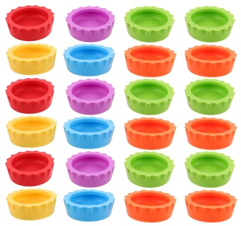 TOPPERFUN 30 Comederos Reutilizables para Reptiles Pequeños, Juego de Platos de Alimentación y Tazones de Agua Base Firme, Colores Surtidos, Compactos y Aptos para Geckos, Lagartos