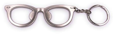 H-Customs Lunettes avec ouvre-bouteille Pendentif porte-clés en métal argenté