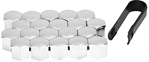 X AUTOHAUX 20Stk. 19mm Universal Radschraubenkappen Radschrauben Radmuttern Kappen Plastik Abdeckkappe für Auto Silber