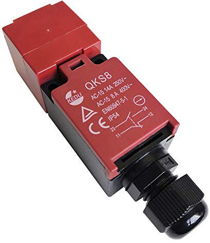 KEDU Door Safety Key Switches NC NO Double Pole Machine Interlock Door Switch QKS8, 2-Pack (F3, M16)