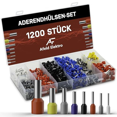 Juego de Terminales de Cable - 1200 unidades - aislados - Terminales de Cable de 0,5mm2 a 10 mm2