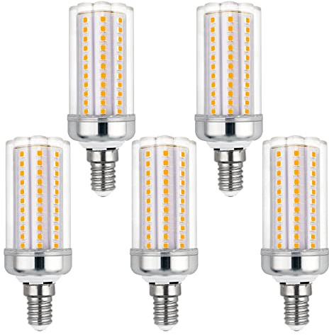 Akynite Leuchtmittel E14 16W LED Kaltweiß 6000K, 2000LM, 108 LEDs, AC 230V, Ersetzt E14 150W 120W Halogenlampe, Nicht Dimmbar, Maiskolben LED E14 Kaltweiss Stabform für Deckenlampe, 5er-set