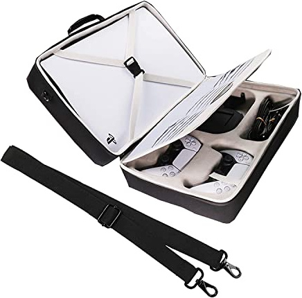 Khanka Hard Case for Sony PlayStation 5 PS5 Console Controller | Compatible with Sony PlayStation 5 PS5 Console Controller and Accessories;Hard Case for Storage,Black,Case Only