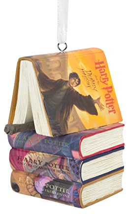 Hallmark Harry Potter Stacked Books With Wand Christmas Ornament, Harry Potter Decoration, Hanging Ornament, Gifts for Christmas