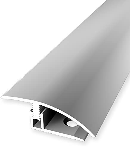 PROVISTON | Profilo di transizione | Compensazione in lamina | Larghezza: 39 mm | Compensazione in altezza: 7-12 mm | Lunghezza: 900 mm | Profilo in alluminio | Argento | 1 pezzo