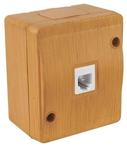 Aufputz Telefon Anschlussdose Holz Optik/Holzfarben · Birne Imitat · IP44 / für Feuchtraum geeignet · Mutlusan · AP Serie NEMLIYER