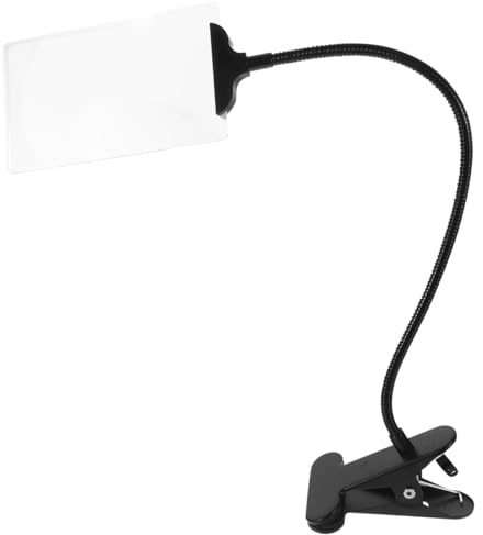 EXCEART Portable Clip-on Magnifying Glass with Stand Large Fresnel Lens for Reading Repair and Watchmaking Adjustable Flexible Arm Hands-Free Use