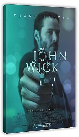 John Poster & Wick Keanu Reeves 2014 Classic Action Movie Cover Wall Art Deco Poster Leinwand Poster Wandkunst Dekor Druck Bild Gemälde für Wohnzimmer Schlafzimmer Dekoration Rahmen-Stil 50,8 x 76,2