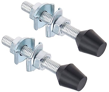 CoCud Knebelklemme Abgerundet Spindel Spitze M10 Gewinde Durchmesser 87mm Gesamte Länge Gummi Kopf Karbonstahl 2Stk