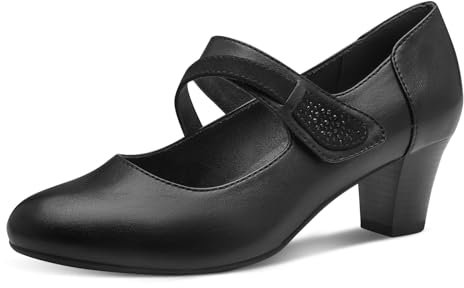 Jana Damen Pumps mit Glitzerdetails Vegan, Schwarz (Black), 39 EU