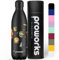 Proworks Botellas de Agua Deportivas de Acero Inoxidable Cantimplora Termo con Doble Aislamiento para 12 Horas de Bebida Caliente y 24 Horas de Bebida Fría - Sin BPA - 1L - Todo Negro