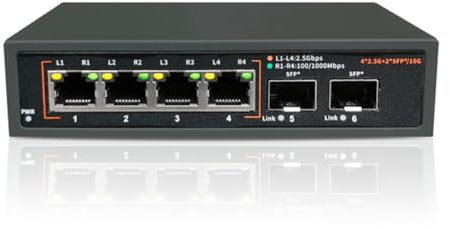 Switch di Rete Ethernet 2.5G Hub LAN 4X2.5G+2X10G SFP per Router Nas WiFi AP Wireless VDI Spina UE