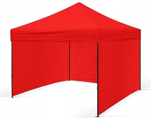 BDW Pavillon - Tente de Réception pour Jardin, Terrasse - Pavillon Étanche, Stable - Pavillon Pliable, 3 Parties Latérales de Pavillon Incluses - Tonnelle 3 x 3 m - Rouge