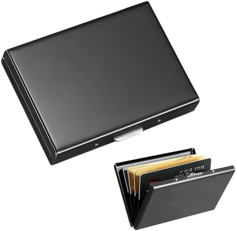 VYIBPDY Cardholder 1 StückKartenetui Kreditkarten, RFID Blocking Kreditkartenhülle Kreditkarten aus Aluminium, Visitenkarten Etuis 8 Fächer, RFID & NFC Schutz Kreditkartenetui Schwarz