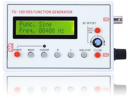 Generatore di Funzioni DDS, Frequenza Sinusoidale 1 HZ a 500 KHz, Generatore di Frequenza Portatile, Misuratore di Controsorgente, con Filtro, per Calibrazione