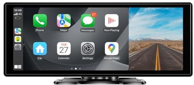 GPS Navi Navigationsgerät für Auto mit Carplay&Android Auto,Europa UK 52 Karten, Lebenslang kostenlosem Kartenupdate(Typ C)