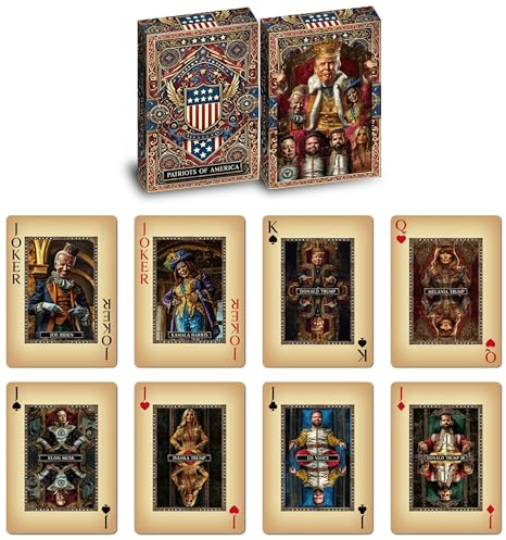 ASVP Shop Trump Spielkarten – Familie & Verbündete – Premium-Sammler-Deck mit Donald Trump, Melania, Ivanka, Elon Musk, J.D. Vance & The Jokers Biden & Kamala Harris – perfekt für Pokerabende