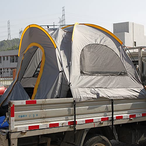 Pickup LKW Zelt Wasserdicht PU1500MM-3000MM 2 Personen LKW Zelt für Camping Bett mit Glasfaserstäbe, doppellagigem Design Fenster, Tragetasche für Camping & Angeln