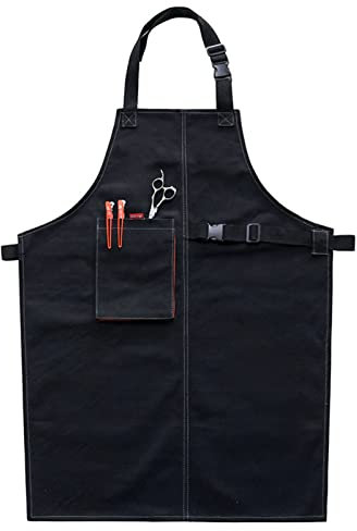 BFNDSSEOU Work Apron Tools Apron Aprons for men, Carpenters Apron,Workshop Tool Apron, Heavy Duty Waxed Canvas Work Apron Welding Apron, Work Apron(Black)