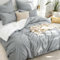 RUIKASI Double Bed Duvet Cover Sets - Reversible Bedding Set Duvet Set Cover Light Grey and White Bed Set with Zip, Soft Brushed Microfibre Quilt Cover 3 pcs with 2 Pillowcases