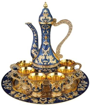 Milageto Juego de cafetera de Lujo, vajilla para Bebidas, Vasos de café Turco, Juego de Servicio de té para Dormitorio, hogar, Adornos