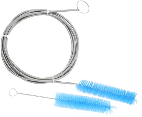 DEARMAMY 2piezas Cepillo De Limpieza De Acero Inoxidable Kit De Cepillos Flexible Para Tubos De Acuario Filtro De Pecera Desagües De Fregadero Limpiador De Tuberías