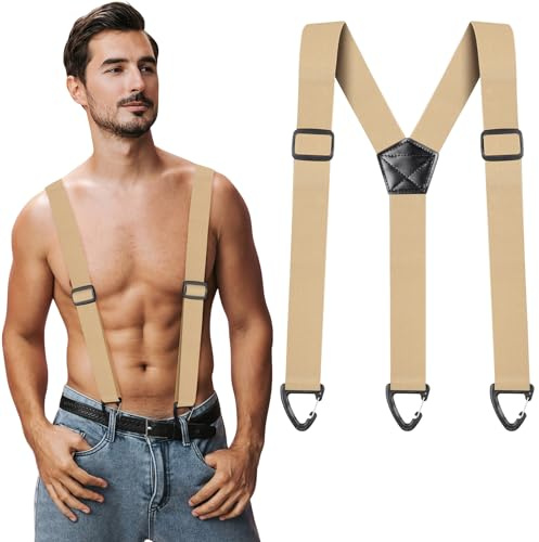 Kiiwah Hosenträger für Herren Breit 3,5 cm mit Dreieckige Robusten Karabiner Verschluss, Einstellbar und Elastisch Einheitsgröße Hosenträger für Männer und Damen, X/Y Style