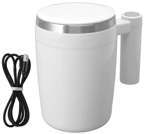 Tissting Taza de café autoagitadora de acero inoxidable, 380 ml, taza magnética automática con agitación, carga USB con tapa para café, leche y té.