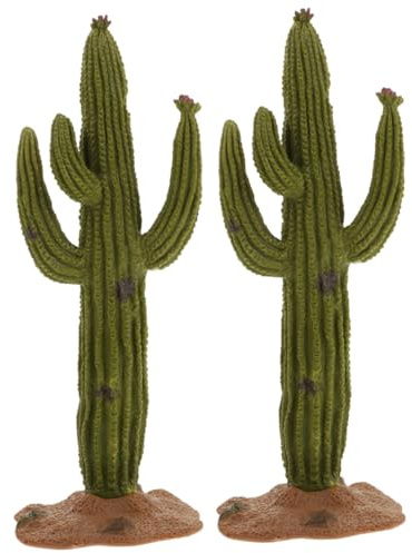 iplusmile 2 pièces Ornements de Voiture Miniatures Cactus Artificiel sans Entretien Décoration de Bureau et Intérieur