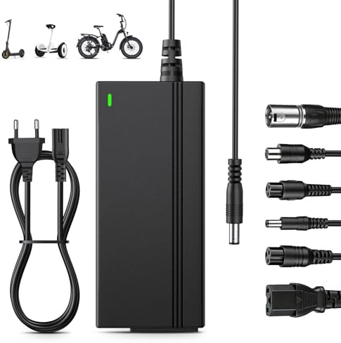 ZIMAOER 42V 2A E Scooter Ladegerät mit 6 Anschlüssen, 36V Ladegeräte für Scooter, Universal Hoverboard Ladekabel für Xiaomi M365/Pro/1S/Pro2, Ninebot ES1/ES2/ES3/ES4, Elektrofahrräder Akkuladung