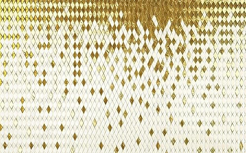 Papel Pintado Pared 3D Metal Geométrico Dorado Fotomurales 3D Papel Tapiz Moderno Murales Dormitorio -ZX07314-350x250cm