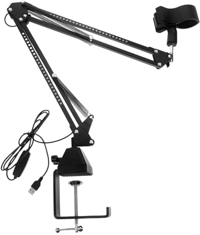 TOYANDONA Rgb Led Verstellbarer Mikrofonarm Mit Tischklemme Professioneller Streaming-mikrofonständer Mikrofon-galgenständer Für Studioaufnahmen