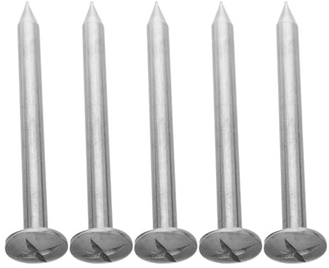 DIYEAH Lot de 5 Clous de Mesure en Acier Inoxydable 7 CM Clous à Tête Plate Multifonctions pour Points de Contrôle Repères Topographiques et Observation Outil de Jardinage et Marquage
