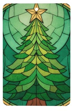 Lot de 4 désodorisants en verre teinté sapin de Noël avec étoile dorée - Cartes parfumées à suspendre - Pour tablettes d'aromathérapie de voiture