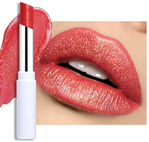 Erinde Barra de Labios Brillante, Lipstick con Ligero Brillo, Cuida los Labios, Hidratante y de Larga Duración, Color Intenso, Con Vitamina E y Aceite de Oliva, Fórmula Vegana #02